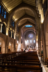 Obraz premium Intérieur d'une église au moment des fêtes de Noel à Paris en France