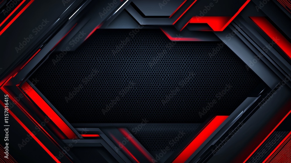 Poster abstract red and black tech background