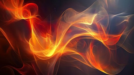 Fototapeta premium Abstract fiery swirls, dynamic energy, warm color palette.