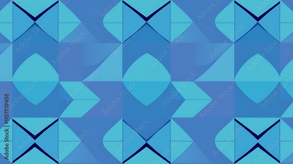 Poster abstract blue geometric pattern: a seamless repeating pattern of geometric shapes in shades of blue,