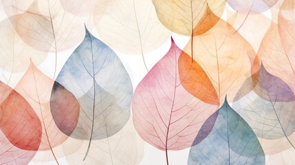 Colorful Transparent Leaves Pattern with Organic and Artistic Design Inspiration