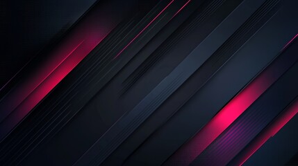 Fototapeta premium Abstract dark background with pink diagonal lines