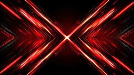 Abstract red light X design, futuristic, technology background