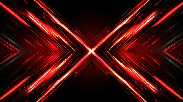 Abstract red light X design, futuristic, technology background