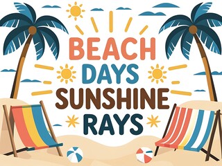 Beach Days Sunshine Rays Summertime Fun Relaxation