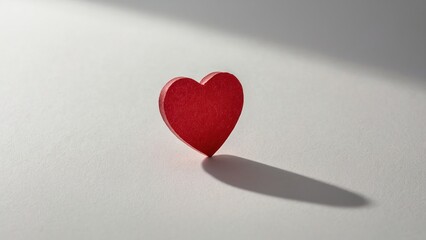 Fototapeta premium Red heart on white background. Simple, elegant, and symbolic of love and affection.