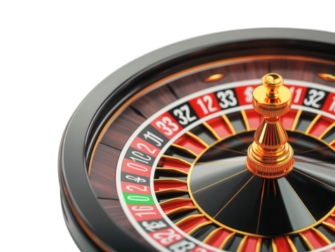 Spinning Roulette Wheel Featuring Currency Icons for Casino Gambling and Betting Concepts with Bright Colors and Dynamic Motion Effects