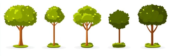 Cute green foliage, representing a forest