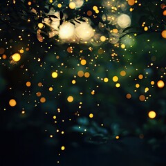 A bright, glowing scene with many small, sparkling lights