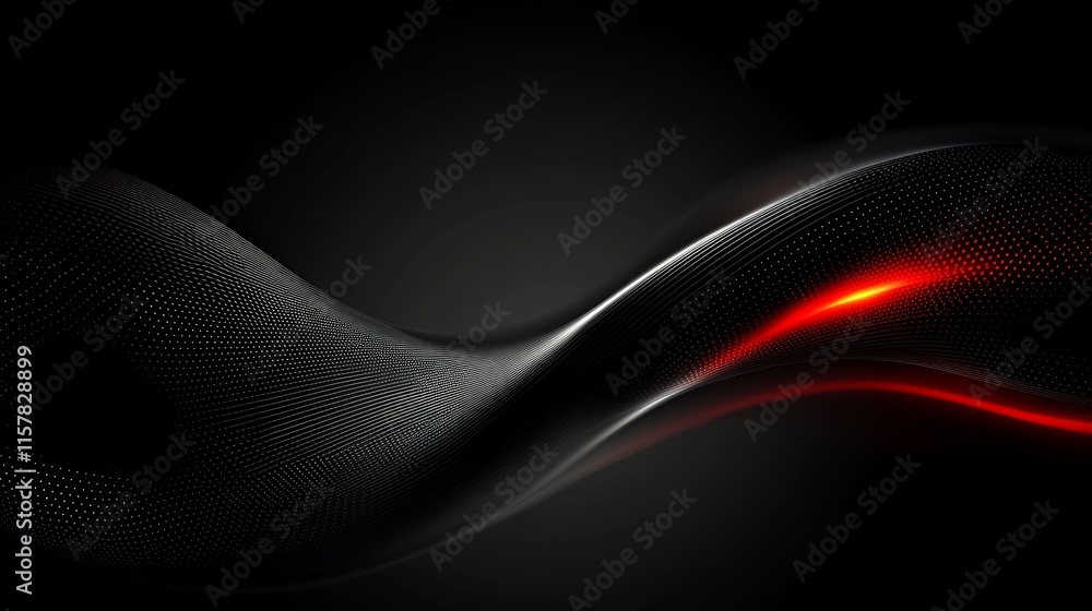 Poster Abstract background with red and black flowing lines.