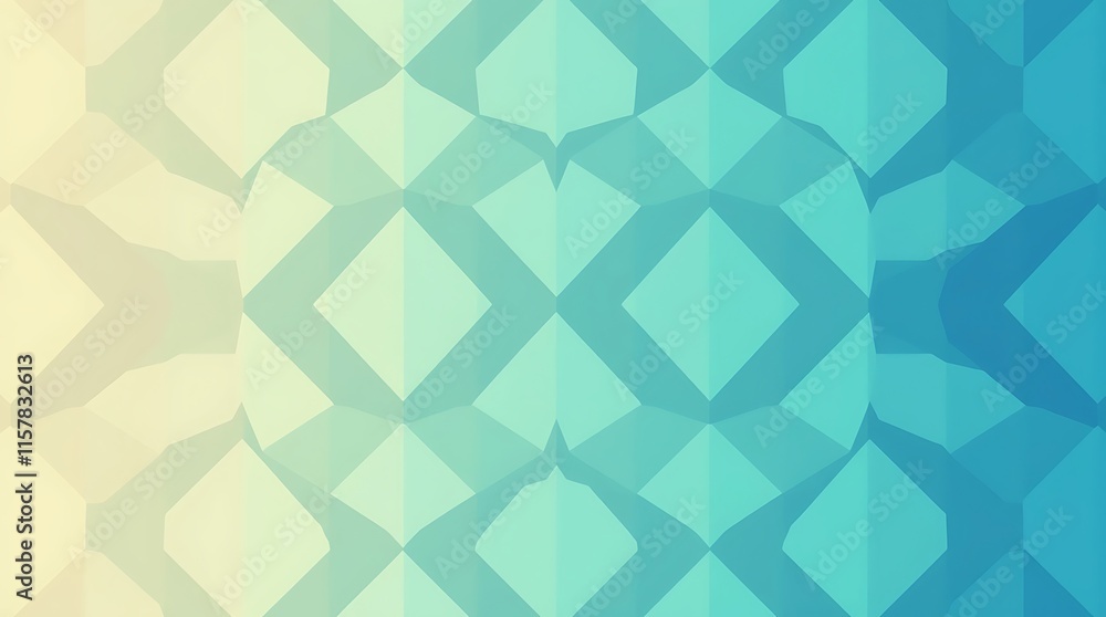 Poster abstract geometric pattern: a seamless pattern of abstract geometric shapes in shades of blue and ye