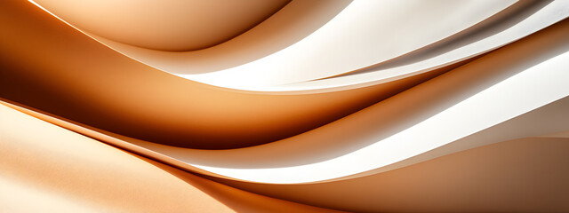 Texture beige colored paper, edge of paper slightly curved. Place for text. Background layout for design. Paper concept.