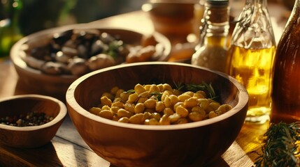 Fresh Ingredients in Cozy Restaurant Dining Atmosphere