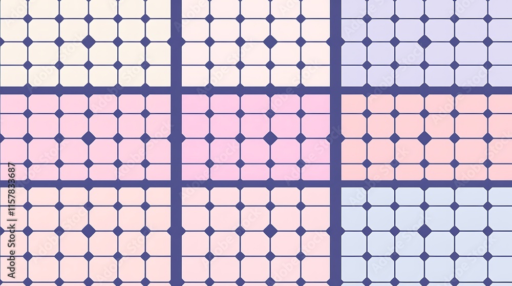 Aufkleber pastel grid patterns: collection of twelve soft pastel color grid patterns. perfect for backgrounds,