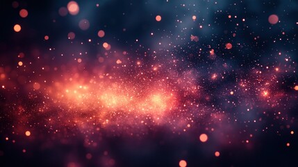 A vibrant cosmic scene filled with colorful stars and glowing particles in a vast space.