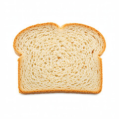 single slice of white bread isolated on transparent background