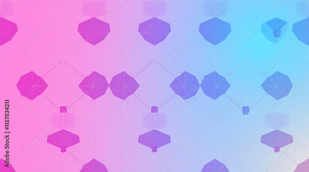 Poster abstract geometric pattern: a mesmerizing backdrop of geometric shapes against a vibrant gradient of