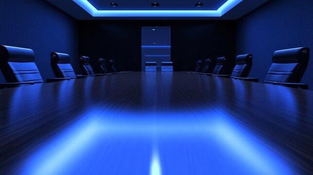 Modern Conference Room with Dramatic Lighting