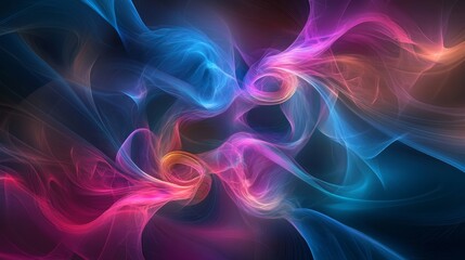 Abstract colorful swirling neon lights.