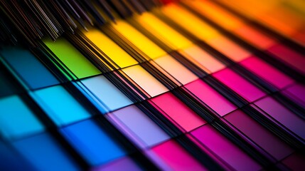 A colorful palette of paint with a rainbow of colors