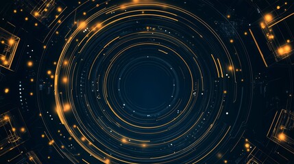 Obraz premium Abstract tech background with glowing circles.