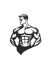 Fototapeta premium a bodybuilder, an athlete with big muscles and broad shoulders