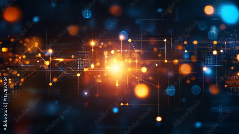 Aufkleber abstract glowing network connections. digital technology and connectivity concept.
