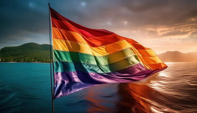 Vibrant Rainbow Flag Symbolizing Diversity and Inclusion A Colorful Representation of LGBTQ Pride and Unity in the Fight for Equality and Acceptance Across the Globe.
