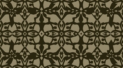 Dark Olive Green Geometric Pattern 