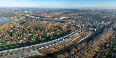 Krakow, Poland. S52 highway, part of ring road around Krakow and S7 express road from Warszawa...