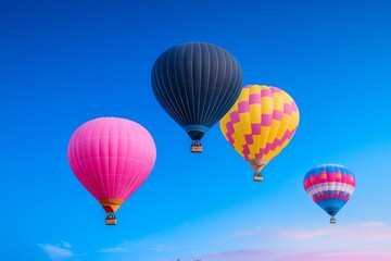 Fototapeta premium Hot air balloons in Turkey flying at dawn, a blend of travel and inspiration.
