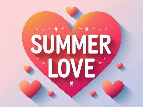 Summer Love Heart Design With Small Hearts