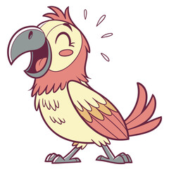 A grinning lovebird with its colorful feathers fluffed up Illustrator Artwork