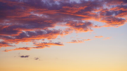 Pink sunset in the sky