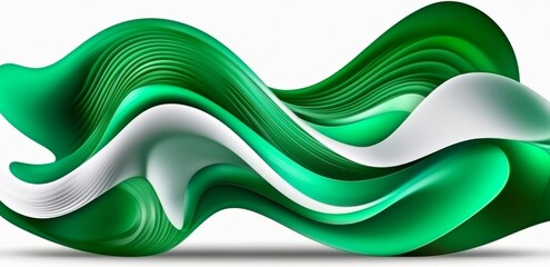 Landscape featuring green mountains with mountainous terrain in an abstract nature setting, presented in modern illustration