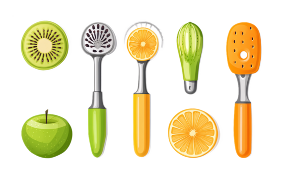 Fruit Corer Set for Effortless Coring - Isolated on White Background