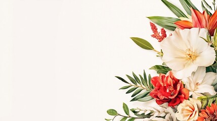 Vibrant Floral Arrangement Photo: Close-up of Exquisite Blooms Against a Clean Background. AI Generated