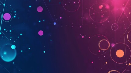 Abstract background with glowing circles and particles