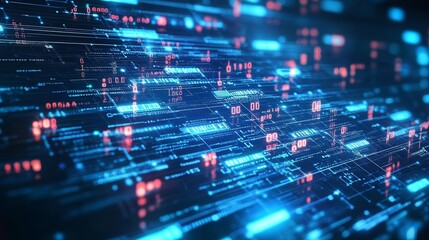 Obraz premium Abstract digital data flow, network, technology background