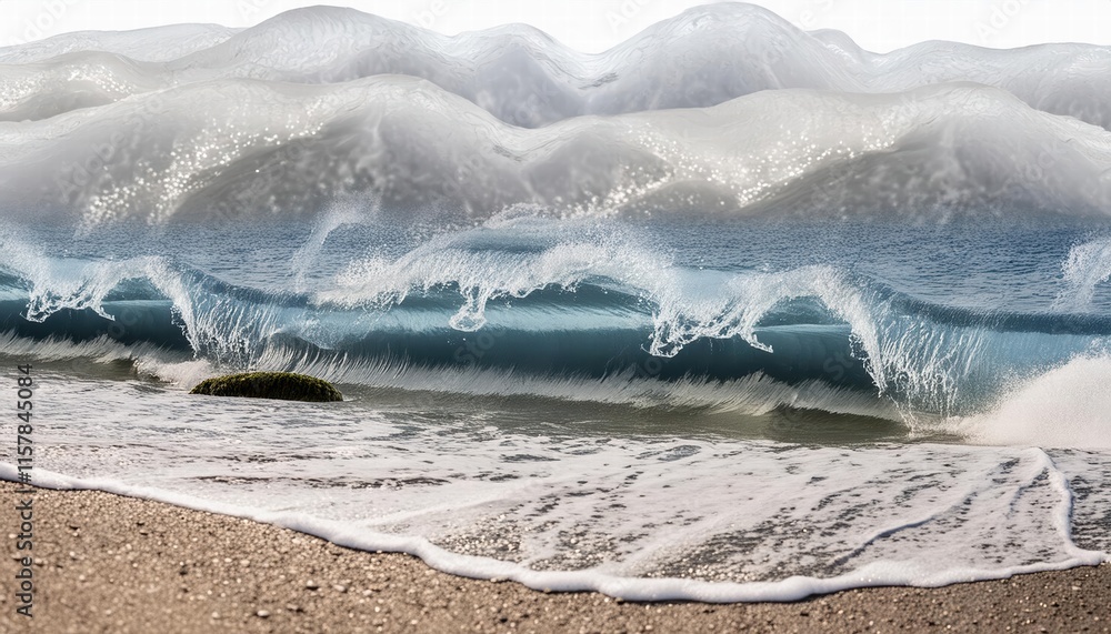 Poster shimmering oceanic dreams a captivating abstract futuristic d texture of waves frozen in time, evoki