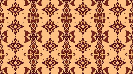 Brown and Beige Geometric Pattern: Seamless textile design featuring an intricate geometric pattern in shades of brown and beige. Perfect for fashion, home decor, and branding. 