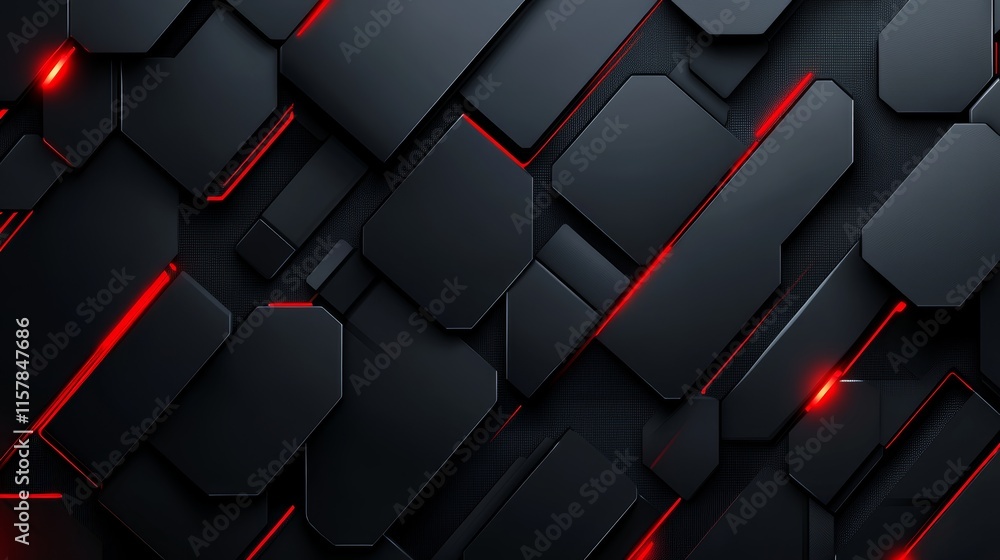 Poster Abstract dark background with red lines