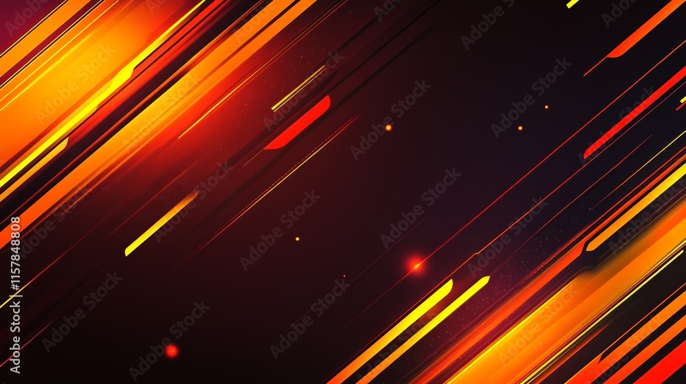 Poster Abstract background with dynamic diagonal lines and glowing effects.