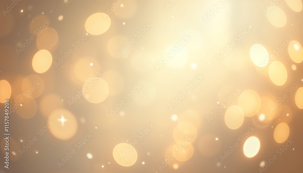Poster abstract background features blurred golden lights. blurred bokeh effect creates festive atmosphere.