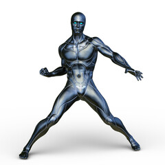 男性サイボーグ　3DCGレンダリング