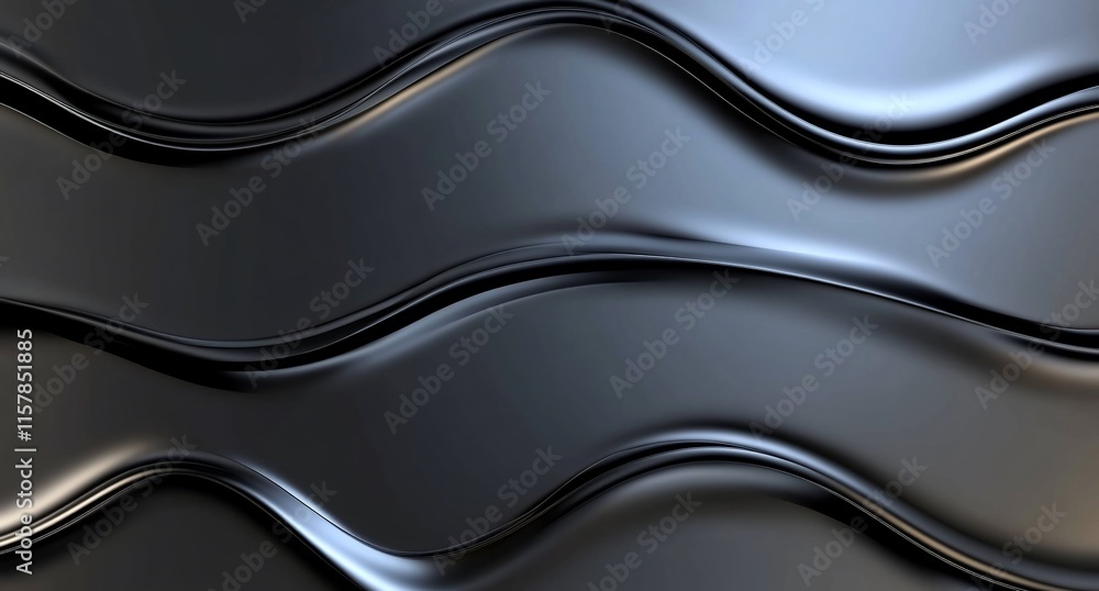 Poster Abstract wavy pattern in dark tones, creating a smooth, fluid aesthetic.