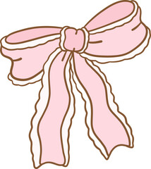 Cute coquette aesthetic pink bows in vintage ribbon style collection.