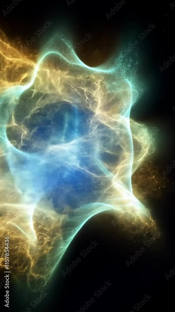 Poster vibrant cosmic energy swirls in a dynamic display of colors and light in the universe