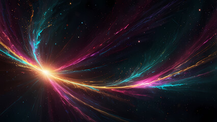 Fototapeta premium A futuristic abstract plasma beam illustration showcasing vivid streaks of bright pink, cyan, and gold