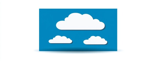 A cute and modern illustration featuring a beautiful blue sky with amusing cloud formations in the backdrop. The skies are clear on a midday